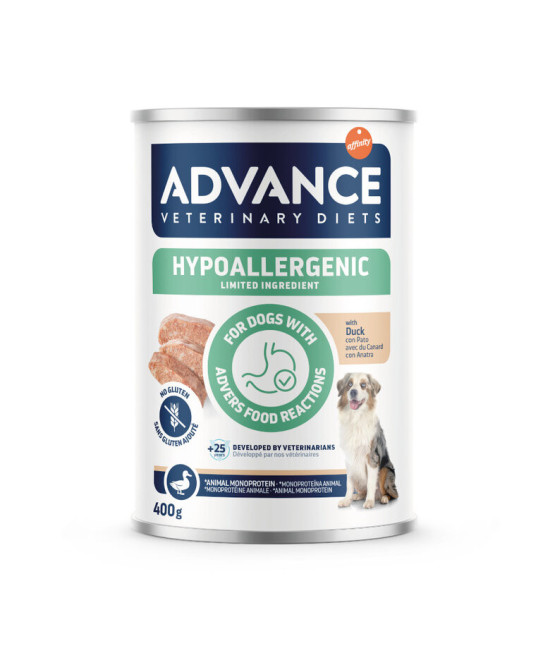 ADVANCE VETERINARY DIETS HYPOALLERGENIC DUCK COMIDA HUMEDA PERROS 400G