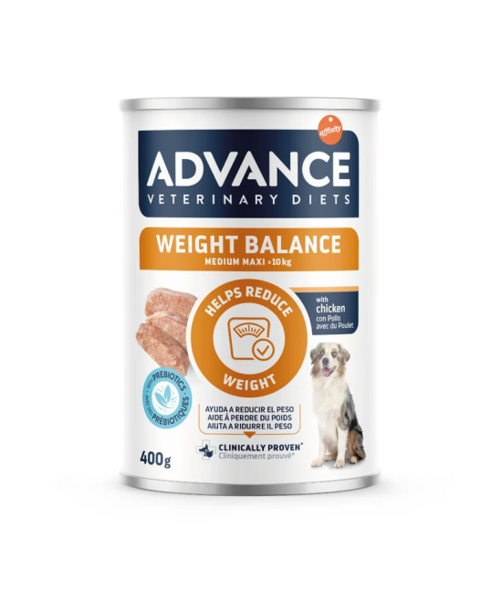 ADVANCE VETERINARY DIETS WEIGHT BALANCE MED/MAX COMIDA HUMEDA PERROS 400G
